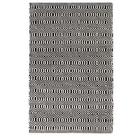 Deerlux Handwoven Black and White Geometric Wool Flatweave Kilim Area Rug, 2' x 3' QI003925.XXS